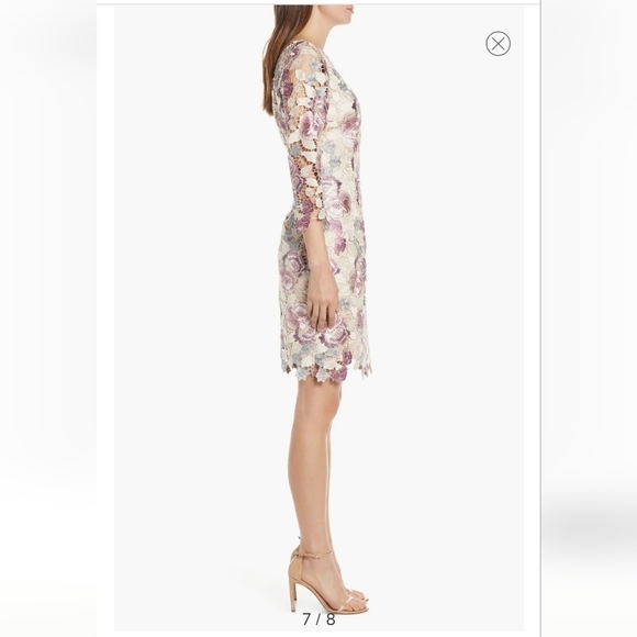 Eliza J Embroidered Lace Cocktail Sheath Dress - Picture 7 of 15